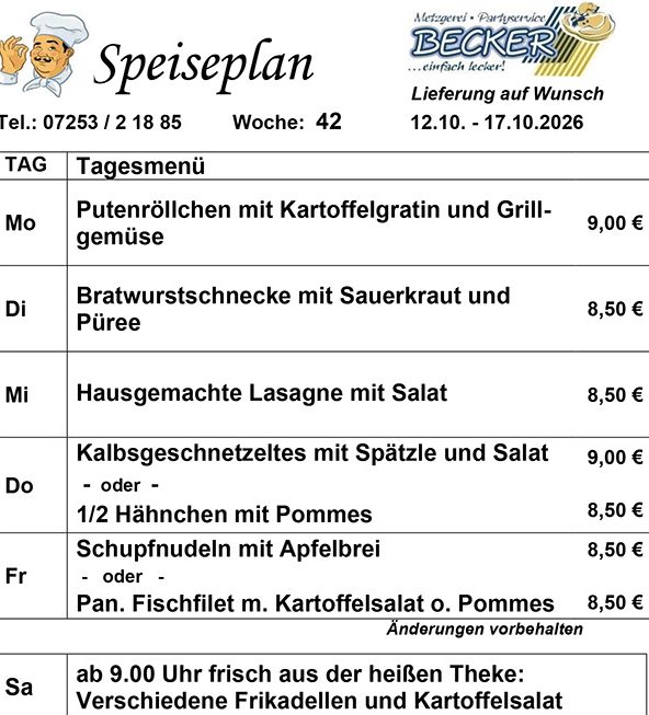 Mittagstisch Malsch