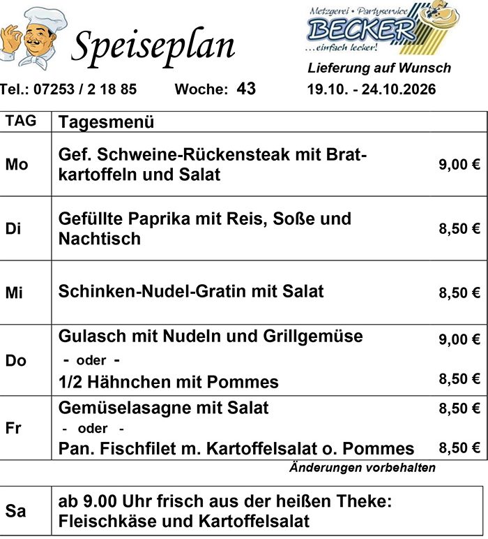 Mittagstisch Malsch